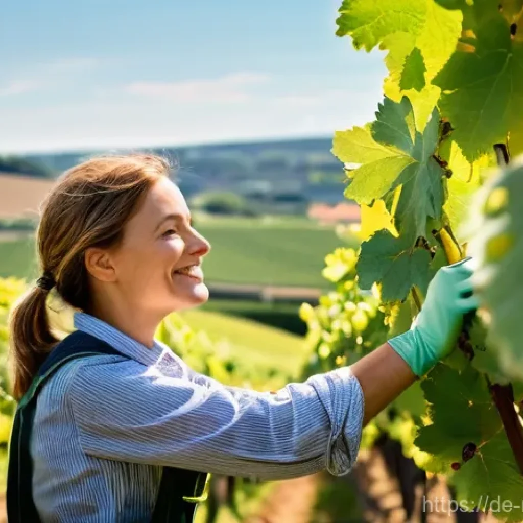 테마별 와이너리 여행 계획하기 - **Sustainable Vineyard in Rheinhessen:**
    "A vibrant, picturesque organic vineyard in the rolling...