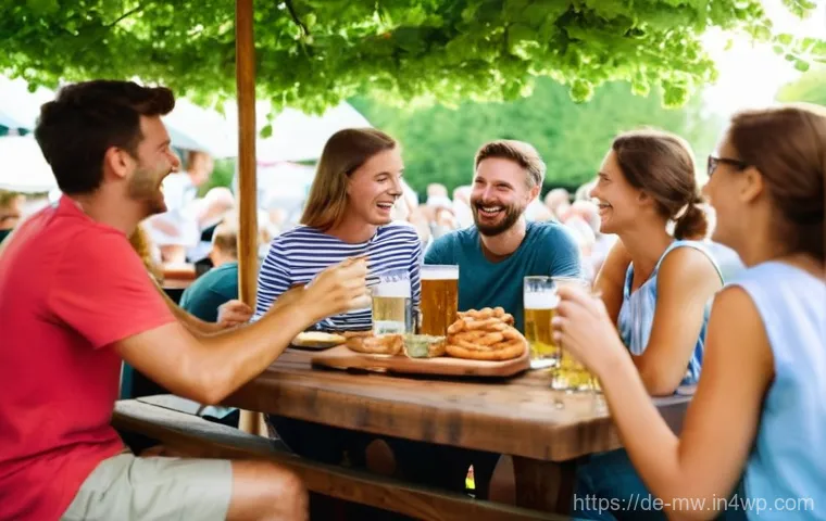 양조장 투어를 위한 최적의 여행 시기 - **Spring Awakening in a Bavarian Brewery Garden:**
    A vibrant, natural scene featuring a traditio...
