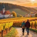 와이너리 투어 후 나의 추천 리스트 만들기 - **Prompt 1: "A vibrant autumn scene in a German vineyard during harvest season. Rolling hills of gra...