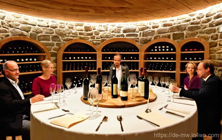 와인과 지역 음식을 함께 즐길 수 있는 투어 - **Prompt:** A warm and inviting scene inside a traditional 'Straußwirtschaft' (seasonal wine tavern)...